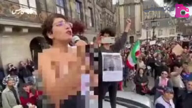 فیلم زن لخت در اخبار 20:30 و سانسور سینه های زن برهنه اعتراضات زن برهنه در اخبار تلویزیون