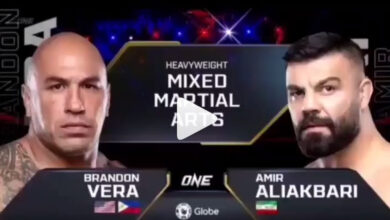 فیلم کامل فایت امیر علی اکبری با براندون ورا حریف آمریکایی فیلیپینی فایت امیرعلی اکبری