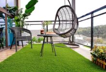 تزیین تراس با چمن مصنوعی