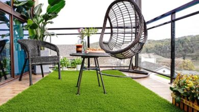 تزیین تراس با چمن مصنوعی
